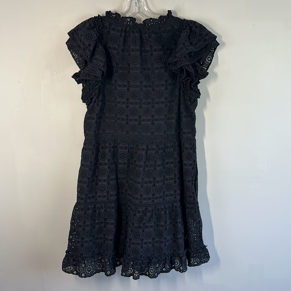 NWT Vineyard Vines Black Eyelet Tiered Ruffle Neck Dress Size XL - Picture 4 of 15